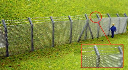 EX95722 ANCORTON MODELS - OO-SCALE SECURITY FENCING WITH BARBED WIRE KIT