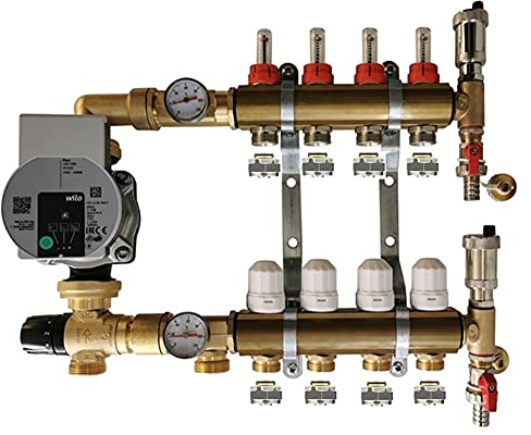 WILO Festwertregelset für Fußbodenheizung aus Heizkreisverteiler 2-12-fach (12 Kreise)