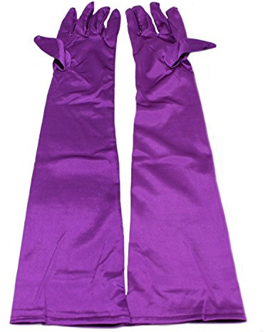 MEISHINE® Braut Ellenbogenlange Handschuhe Damen Frauen Lange Satin Stretch Handschuhe für Hochzeit Abendveranstaltung (Lila)