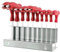 SPARES2GO Juego de 10 destornilladores con mango en T Imperial SAE Hex Allen Key CR-V + soporte