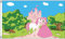 AZ FLAG - Flagge Prinzessin-Pony-Schloss - 150x90 cm - Princess Pony Castle Fahne 100% Polyester mit Messing-Ösen - 110g