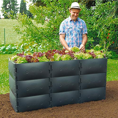 Beckmann BMM Verlängerung für Variables Hochbeet Größe 3 Höhe 75 cm Anthrazit