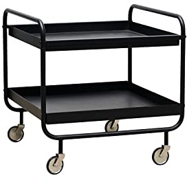 House Doctor Trolley, Rolle, schwarz, L x B x H: 60 cm, Mehrfarbig, Einheitsgröße