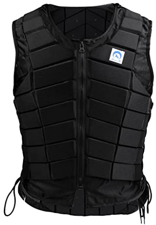 Menolana Horse Riding Safety Eventing Equestrian Protective for Adults Boys and Girls, Equine Equestrian Equipment Supplies, Black, Men L