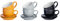 Argon Tableware Ensemble de 12 Tasses à Cappuccino et soucoupes - 250 ML - Scandi - Ensemble de Tasses à thé et soucoupes, Tasse à thé colorée avec Soucoupe, Tasse à café, Tasse à Expresso