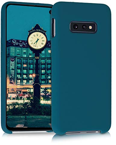 kwmobile Hülle kompatibel mit Samsung Galaxy S10e Hülle - Silikon Handy Case - Handyhülle weiche Oberfläche - kabelloses Laden - Petrol matt