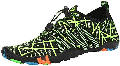 SAGUARO Scarpe da Sport Acquatici Uomo Donna Scarpette Scoglio Traspiranti Leggere Scarpe da Immersione per Piscina Spiaggia Canottaggio Mare Fiume Surf Vela Acqua Cycling, Verde Chartreuse, 39 EU