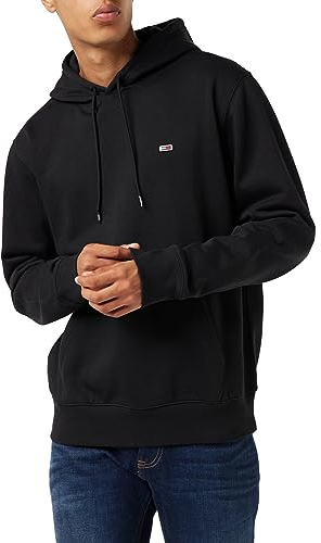 Tommy Jeans Herren Hoodie TJM Regular mit Kapuze, Schwarz (Black), XXL