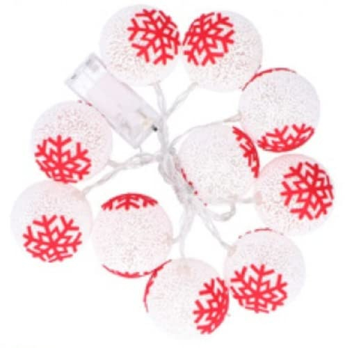 Tom Weihnachtskugel Girlande Schneeball 1,6 m weiß/rot