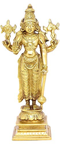Riesiger Korb VB9 – Lord Vishnu Idol Statue für Segen zu Hause und im Büro Pooja (10,2 x 6,3 x 20,3 cm)