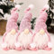 3 Stück Weihnachten Puppe Weihnachten Deko Wichtel Handgemachte Wichtel Figuren Weihnachten Deko, Mini Santa Dolls Süße Plüschtier Sitzende Weihnachtswichtel Gesichtslose Dwarf 30cm (Rosa)