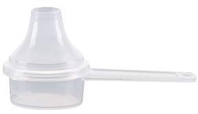 The Scoopie Plastic Measuring Scoop with Funnel, (9 cc | 2 Teaspoon | 9 mL) Measuring Spoons for Powders, Coffee, Pet Food, Protein, Spices and Other Dry Goods (Pack of 1, Opaque, No Cap)