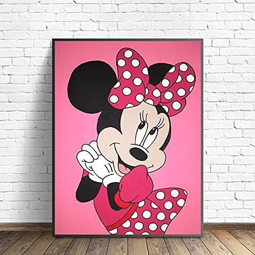 Cartoon Mickey Mouse Mickey Und Minnie Cartoon Druckgrafik Poster Kinderzimmer Wohnkultur Leinwand Rahmenlose Wandbild T3768 50X70Cm