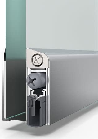 Athmer Türdichtung Schall Ex GS-A C-0, Universal für Glastüren ab 6mm Glasstärke, 708mm (kürzbar bis 583mm), Silber
