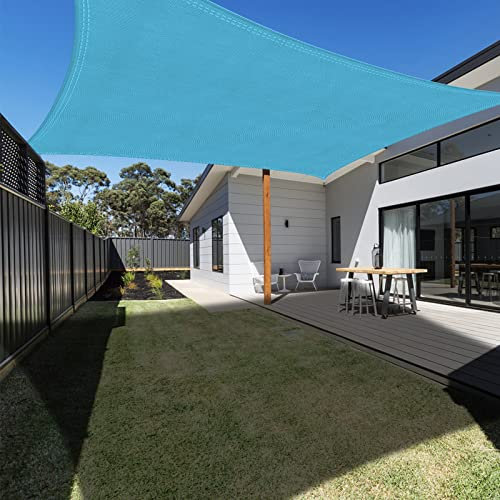 Ankuka Voile d'ombrage Rectangulaire 3x4M Bleu Ciel, Auvent Imperméable UV Protection pour Jardin Terrasse Extérieur Patio Piscine avec Corde Libre