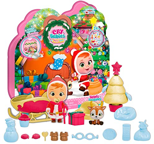 CRY BABIES MAGIC TEARS Claus Adventskalender | Adventskalender mit der exklusiven Puppe Claus, dem zugehörigen Haustier und 22 zusätzlichen Accessoires – Geschenk für Jungen und Mädchen ab 3 Jahren
