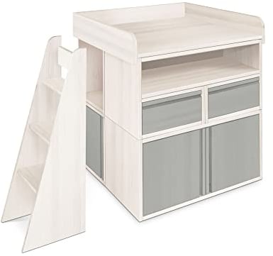 BioKinder Spar-Set Laura Kommode Wickeltisch Wickelkommode mit Aufsatz Typ 1 aus Massivholz Erle