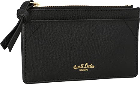 Gusti Geldbörse Leder - Tinka Portemonnaie Schlüsseletui Brieftasche Kleingeld Klein Geldbörse Etui Kleines Portemonnaie Schwarz Leder