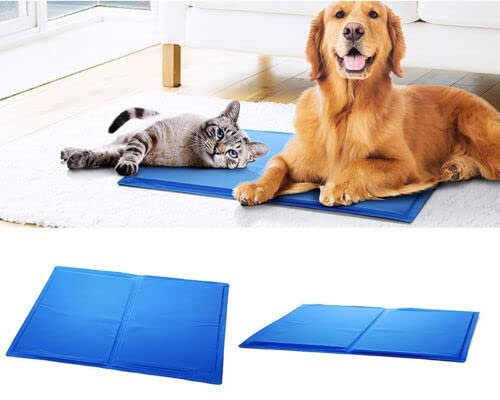 Vivo Technologies Pet Dog Cat Self Cooling Pressure Activated Gel Mat Cold Ice Non Toxic Cushion Pads Pets Animals for Summer Sleeping Mattress Heat Relief Pad to Help Your Pets Cool Down 45x60cm