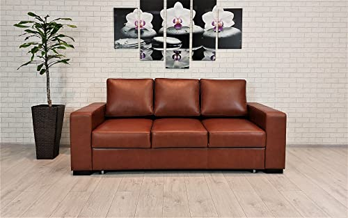 Quattro Meble Echtleder 3 Sitzer Sofa Mallorca FS Breite 205 cm mit Schlaffunktion Ledersofa Echt Leder Couch große Farbauswahl !!!