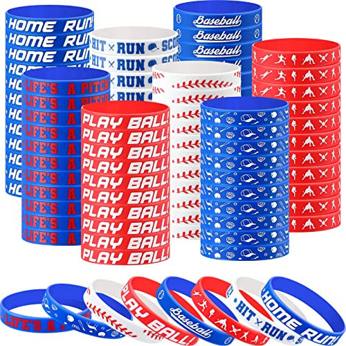 160 Stück Baseball-Silikon-Gummi-Armbänder, motivierende Gummi-Armbänder, Baseball-Partygeschenke, Baseball-Armband, Baseball-Armbänder für Kinder und Erwachsene, Baseball-Themenparty, Geburtstag,