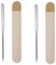 2 Pcs Makeup Spatula Tool Metal，Makeup Spatula with Leather Cases， 420 Stainless Steel Cosmetics Reusable Metal Cosmetic Spatula for Artist Tool Beauty Salon Women Wake up Spatula.