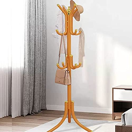 Garderobenständer Freistehender Garderobenbaum 12 Haken Ständer Für Kleidertaschen Hüte Einfach Zu Montieren Platzsparend Für Garderobenständer Hüte Kleiderbügelhalter Orange,175 * 50CM