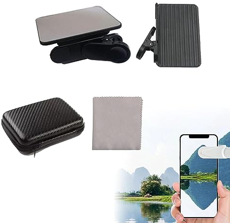 WANWEN Smartphone-Kamera-Spiegel-Reflexions-Clip-Set, Universal-Handy-Reflektionskamera-Clip, Selfie-Reflektor, Handy-Schieß-Reflexions-Clip, Geeignet für Reisen und Einfach zu Tragen (Black)