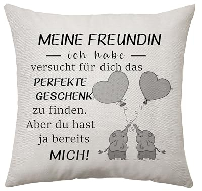Aconesong Geschenke für Freundin Kissenbezug Deko Beste Freundin Geschenke Weihnachten Valentinsgeschenke für Freundin Geburtstagsgeschenk für Freundin Freundinnen (Freundin)