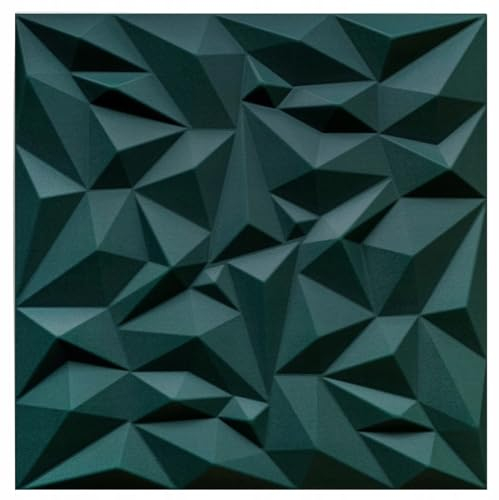 DECCART - Panneau Mural Decoratif 3D | Revetement mural | Panneaux Muraux | Polystyrène PSE | 50x50 cm Améthyste 2m², 8 pièces, vert