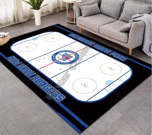 REIPOL Teppich Eishockey Teppich Bereich Fußmatte 3D Teppich rutschfeste Matte Esszimmer Wohnzimmer Schlafzimmer Teppich 50x80cm