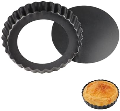 ztowoto Quicheform 20cm,Tarteform Mit Hebeboden,FöRmchen Abnehmbare Tartelette Basis,Sicherheit Tortenboden Backform,Obstkuchenform,Quiche Form,Tortenbodenform(20cm*1,Schwarz)