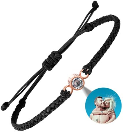 EMIRISTIC Personalisiertes Foto-Armband mit Bild im Inneren – individuelles Bild-Armband, Valentinstag, Geburtstag, für jeden Anlass, Geschenk, freie Größe, kein Edelstein, Free Size, Edelstein, Ohne