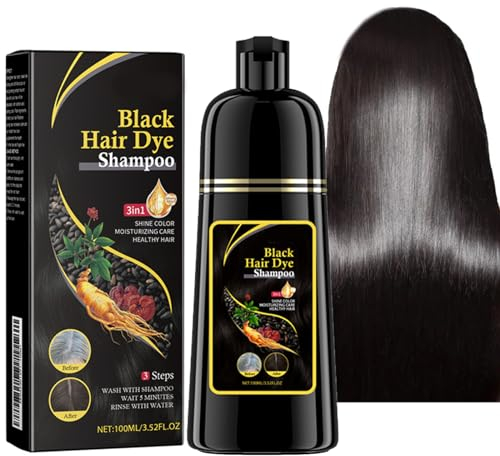Pemarlis 3 in 1 Shampoo Colorante Nero 100ml - Tintura Istantanea per Capelli Hair Dye, Lunga Durata per Capelli Grigi
