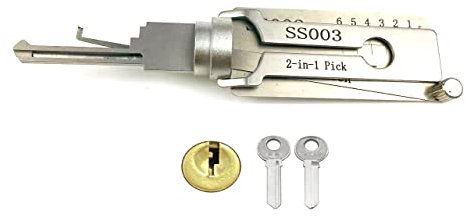 2-in-1 Locksmith Tool for Padlock Civil Lock,Read and Pick Tool Euro Cylinder Lock Picking Set for Beginners (SS003)