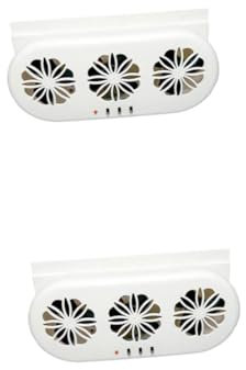 ULTECHNOVO 2pcs Car Ventilating Fan Exhaust Fans Car Seats Car Fan Air Conditioner for Car Cooler Portable Air Conditioning Radiator Fan Portable Air Conditioners Protable Fan Vents White Abs