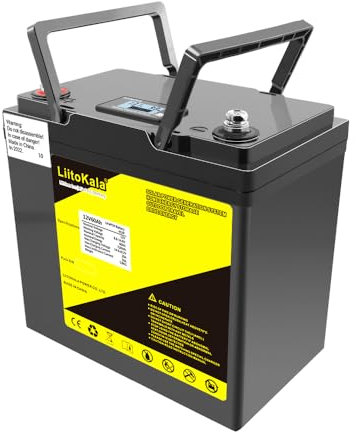 LiitoKala - Batería de fosfato de hierro y litio de 12 V/12,8 V 60 Ah, para camping, coche, impermeable, para carrito de golf, todoterreno, fuera de la red, solar, de litio, barco, almacenamiento de
