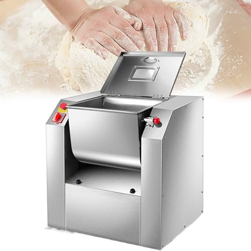 GESAIDES Amasadora Comercial, Capacidad de Amasado de 7,5 kg, Batidora Eléctrica, Batidora de Harina, 750 W, para Amasar y Mezclar Masa