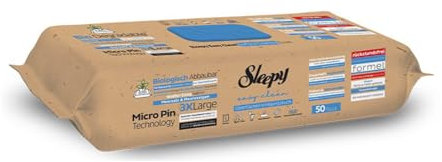 Sleepy Easy Clean Bio Oberflächen und Boden Reinigungstücher 2 in 1 (Blau) mit Meersalz & Meeresalgen - 1 Packung x 50 Tücher