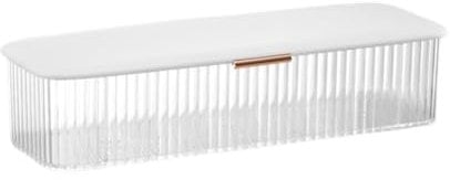 Storage Organizer for Daily Colored Contact Lenses, Minimalist Dustproof Daily Contact Lens Organizer,Disposable Contact Lens Dispenser,Clear Plastic Box for All Brands Daily Lens (White)