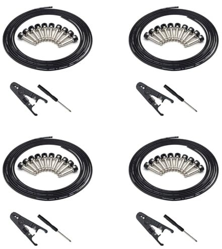 ISTOVO 4X Solderless Connectors Design Guitar Cable Diy Guitar Pedal Patch Cable Kit
