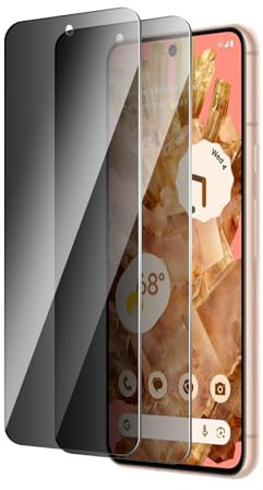 QZYWIKA Protection écran pour google pixel 8, Anti espion 2 Pièces, Film en verre trempé de dureté 9H Anti-Rayures Anti-Empreinte Installation Facile