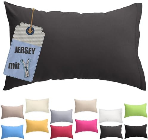 Jersey Kissenbezug 30x40 cm Anthrazit – Baumwolle Kissenhülle