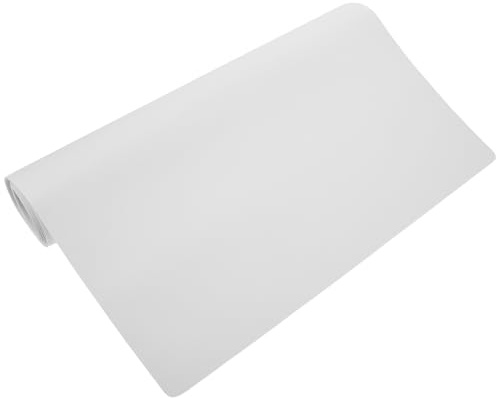 DECORNIJIA Rutschfeste Schminktischunterlage aus Weißem Pu mit Fleecestoff Schreibtischmatte zum Schutz im Home Office und Makeup Bereich Leicht zu Reinigen
