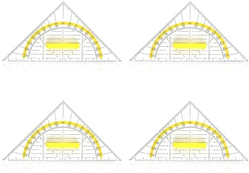 4 Stück Geodreieck mit Griff,Geodreieck Klein Groß,für Studenten/Designer
