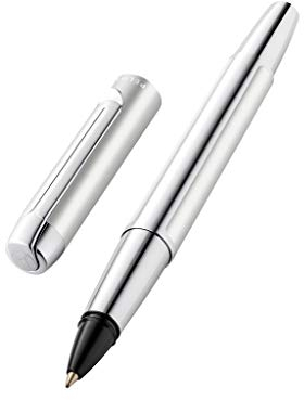 Pelikan Tintenroller Pura R40, Silver, hochwertiger Drehkugelschreiber im Geschenk-Etui, 952085, 1 Stück (1er Pack)