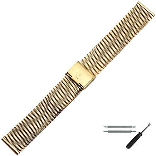 MARBURGER Uhrenarmband 18mm Edelstahl Milanaise - Werkzeug Montage Set
