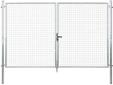 Alberts 603168 Wellengitter-Doppeltor | verschiedene Breiten und Höhen | feuerverzinkt | Pfosten 60 mm | Höhe 200 cm | Breite 300 cm