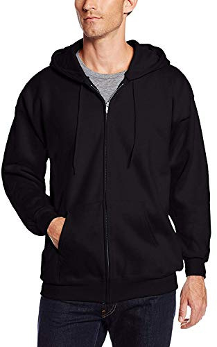 Hanes Men's Full Zip Ultimate Heavyweight Hoodie, Black, XX-Large