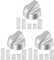 Spares2go Control Knobs/Dials for Indesit Oven Cooker & Hob (Pack of 3 + Adaptors, Silver)
